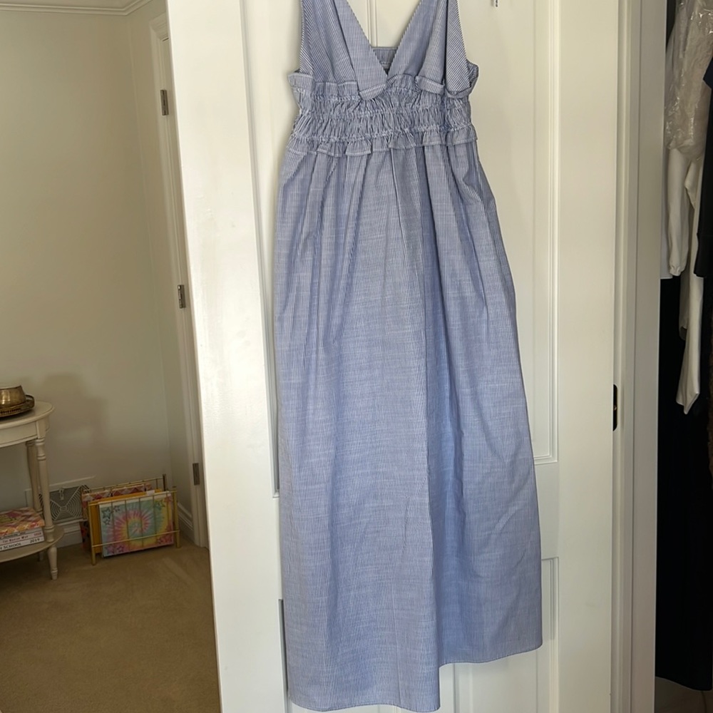 Zara blue/white maxi dress size s can dress up, wear as coverup or maternity